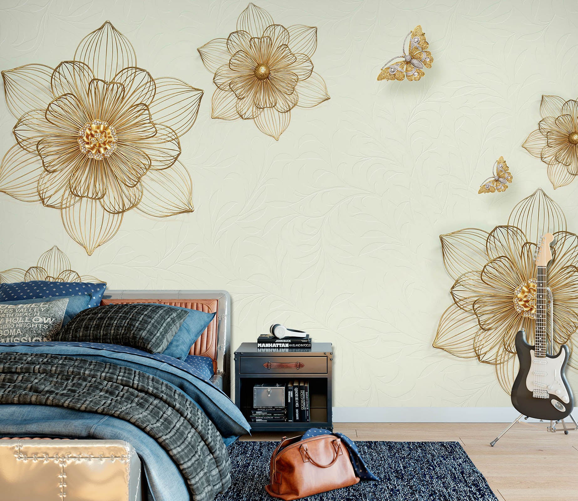 3D Petal Line 1533 Wall Murals