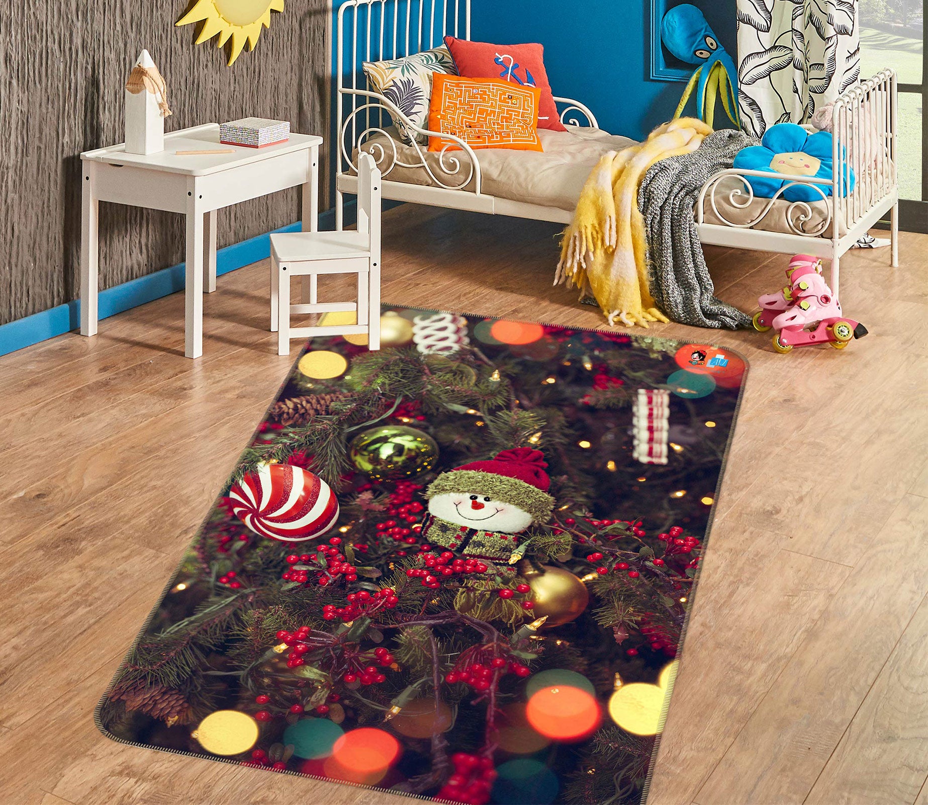 3D Tree Doll 56185 Christmas Non Slip Rug Mat Xmas