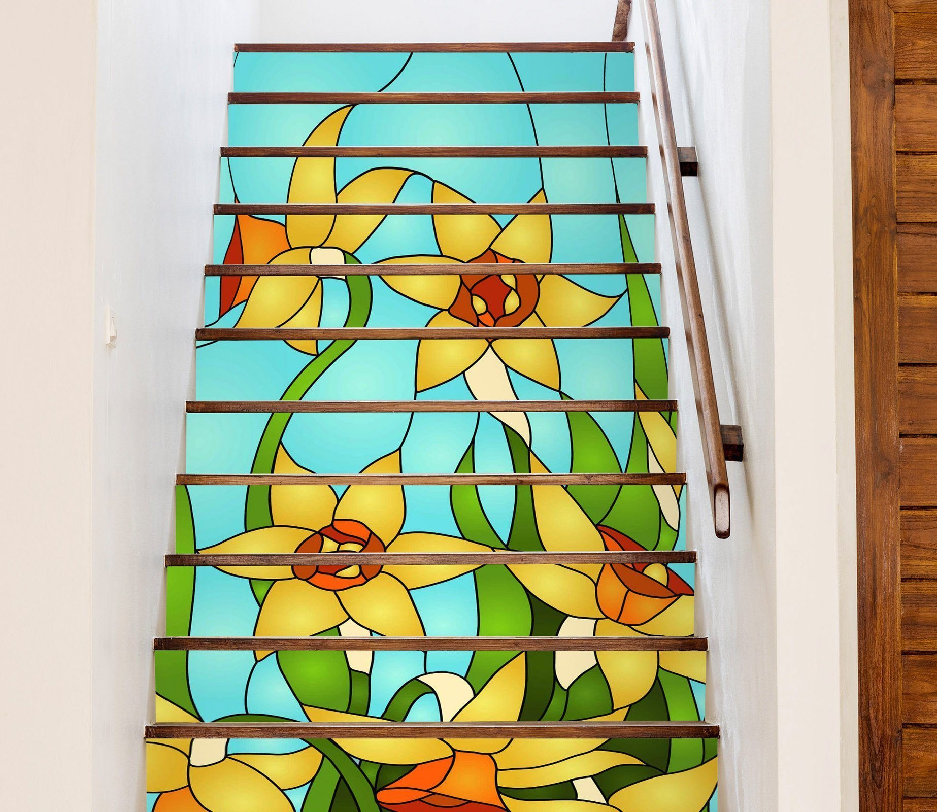 3D Flowers 648 Stair Risers Wallpaper AJ Wallpaper 
