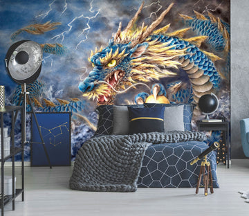 3D Blue Dragon 5414 Kayomi Harai Wall Mural Wall Murals