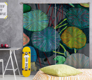 3D Lotus Leaf 224 Allan P. Friedlander Curtain Curtains Drapes