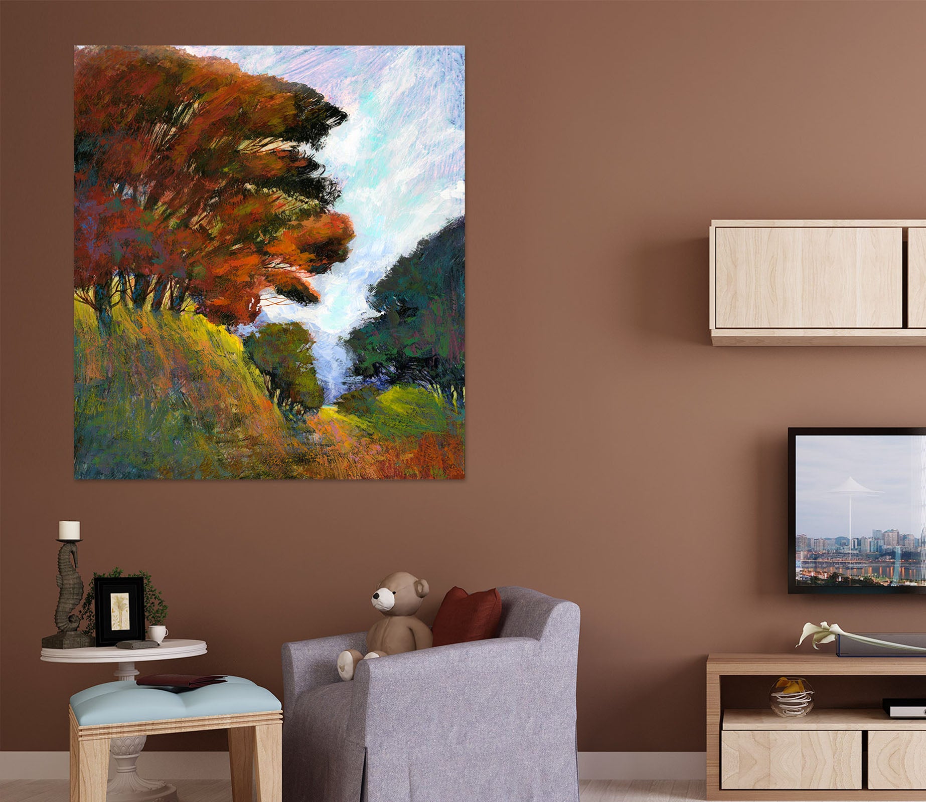 3D Red Maple Leaf 050 Michael Tienhaara Wall Sticker