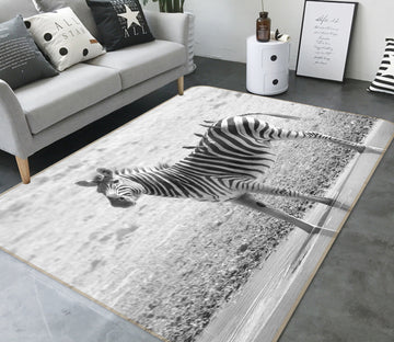 3D Grey Zebra 146 Animal Non Slip Rug Mat