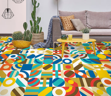 3D Colored Lines And Circles 1130 Floor Mural  Wallpaper Murals Self-Adhesive Removable Print Epoxy