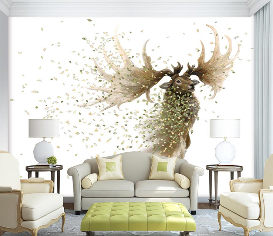 3D Leaf Deer WG233 Wall Murals