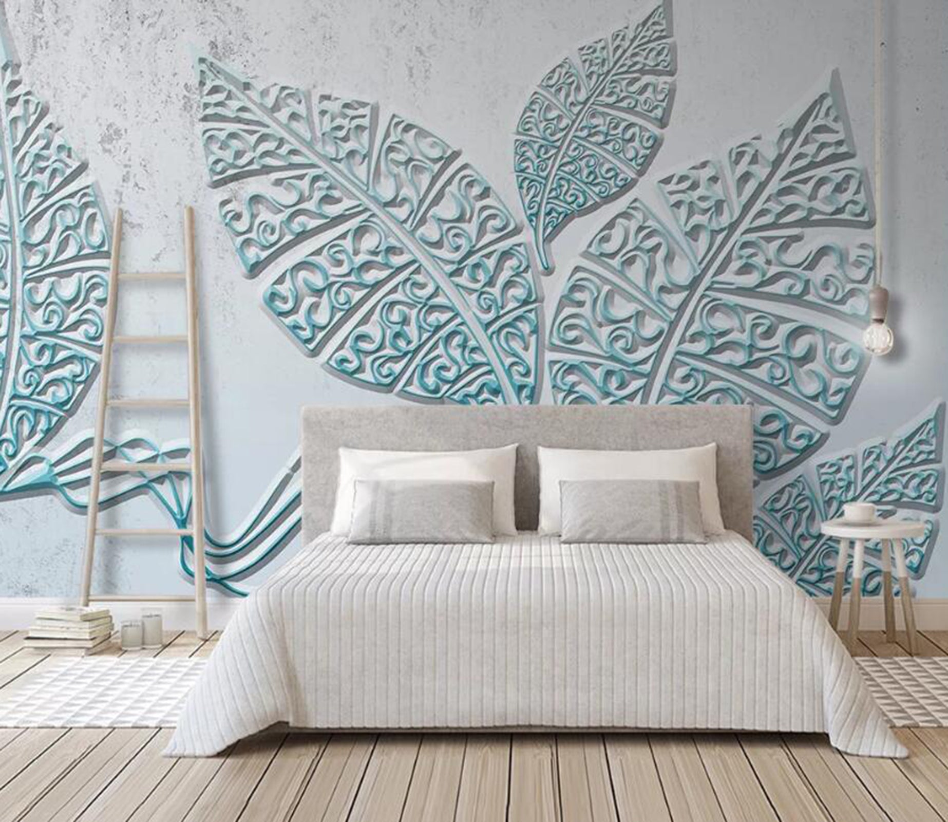 3D Carving Leaves WC45 Wall Murals Wallpaper AJ Wallpaper 2 