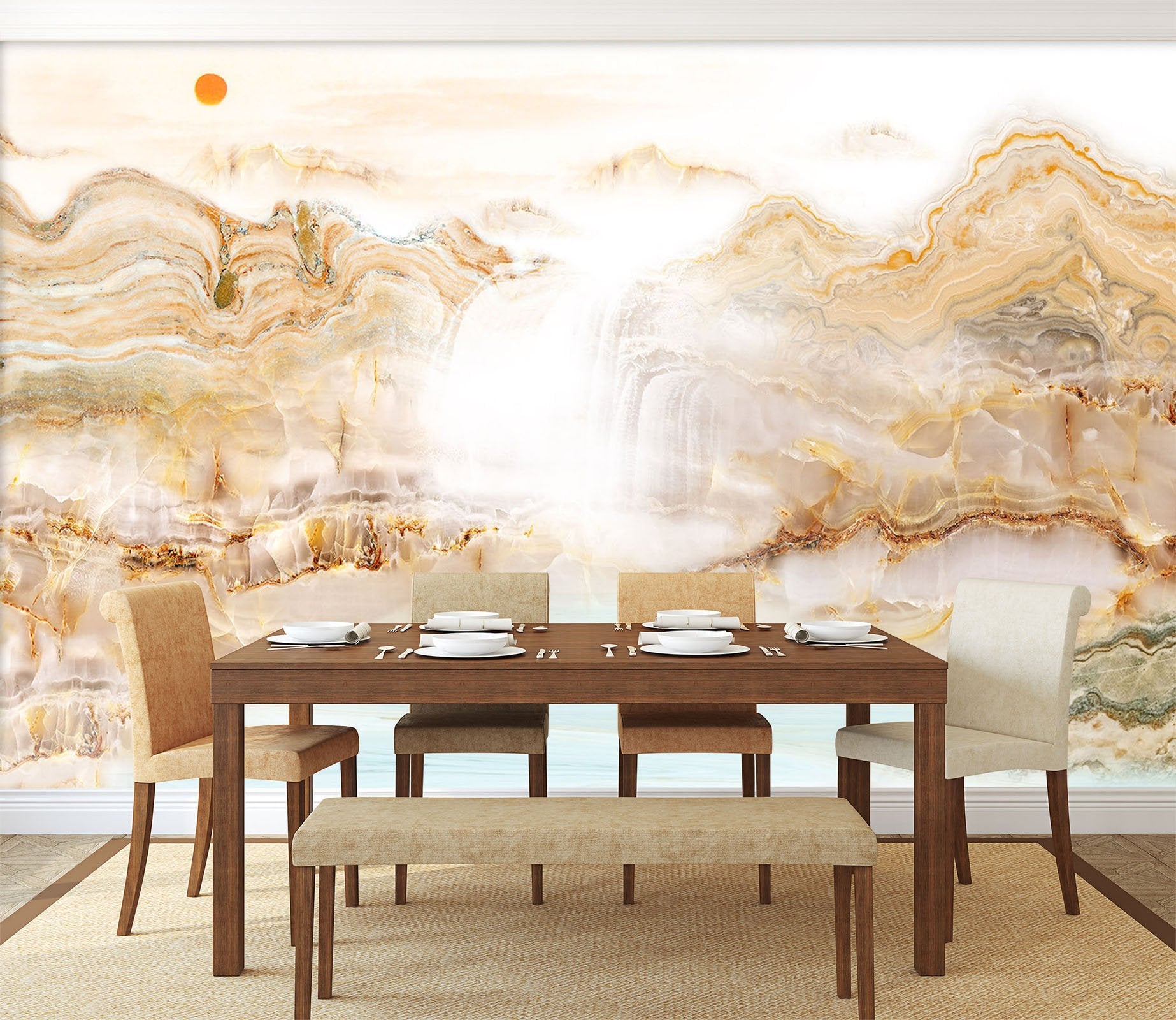 3D Stone Pattern Sun 499 Wallpaper AJ Wallpaper 2 