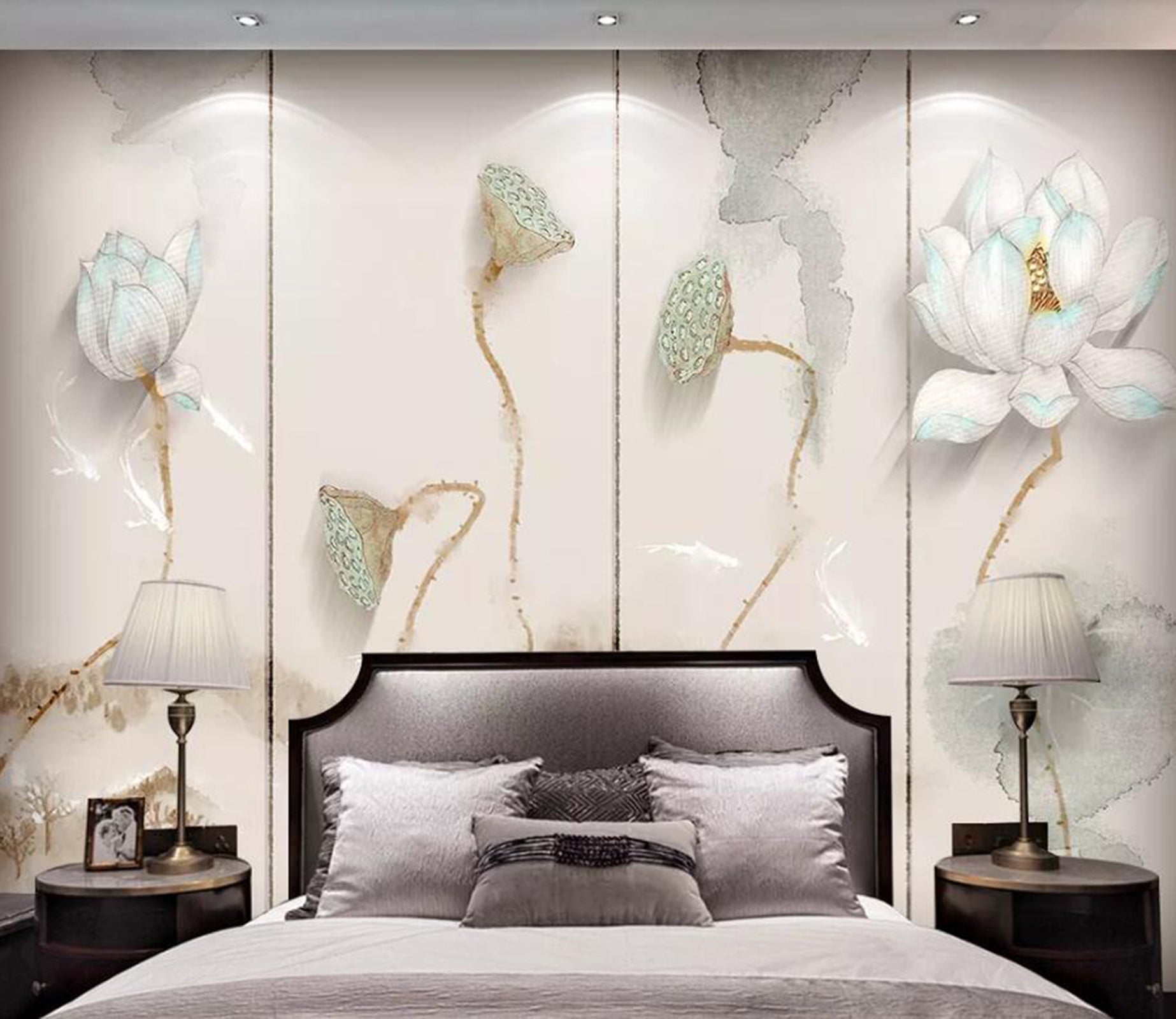 3D White Lotus WC63 Wall Murals Wallpaper AJ Wallpaper 2 