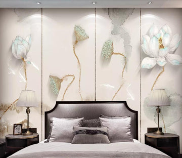 3D White Lotus WC63 Wall Murals Wallpaper AJ Wallpaper 2 