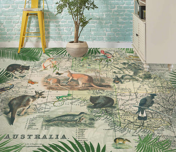 3D Animal World Map 567 Andrea Haase Floor Mural  Wallpaper Murals Self-Adhesive Removable Print Epoxy