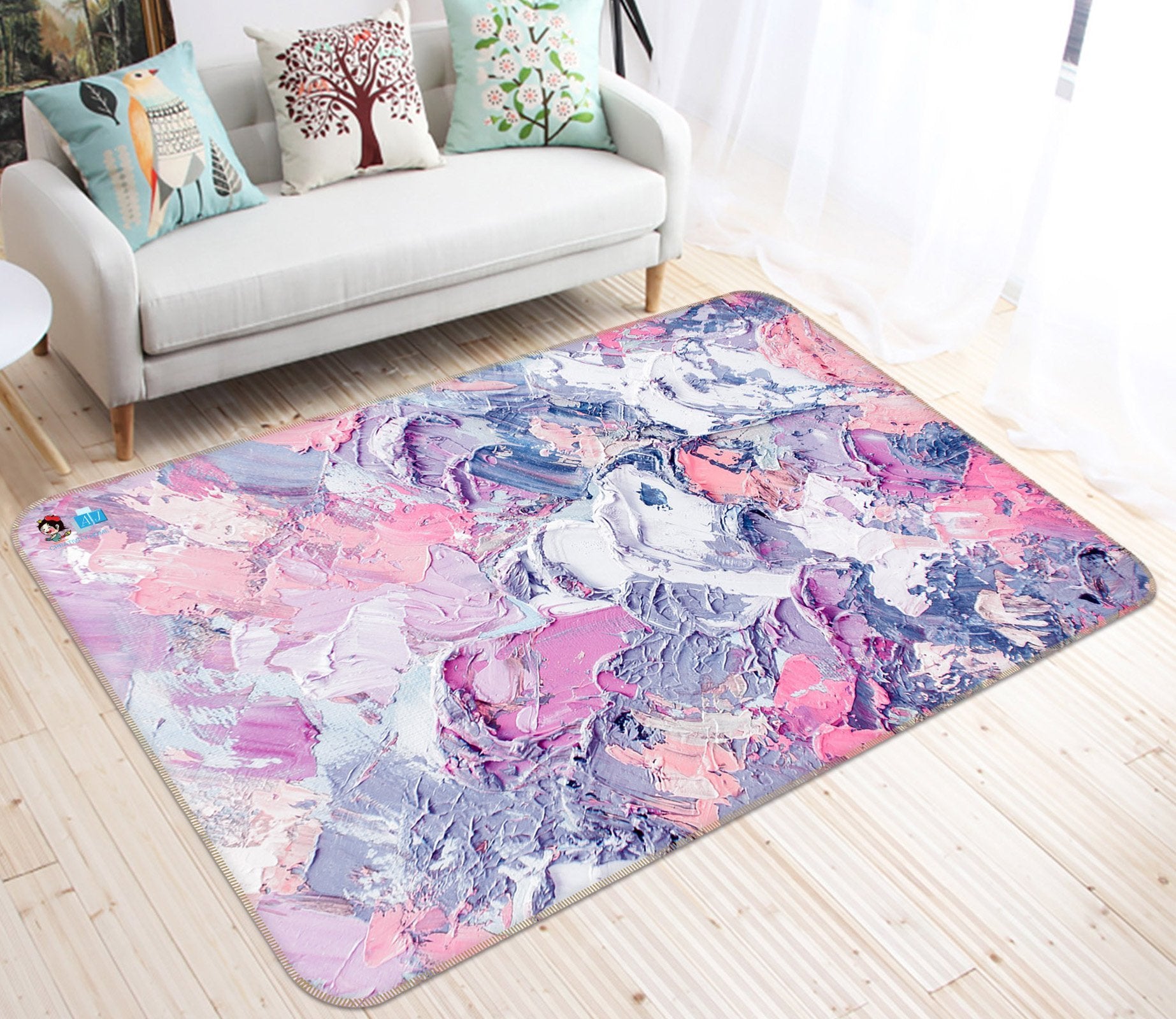 3D Pink Pigment 14 Non Slip Rug Mat Mat AJ Creativity Home 