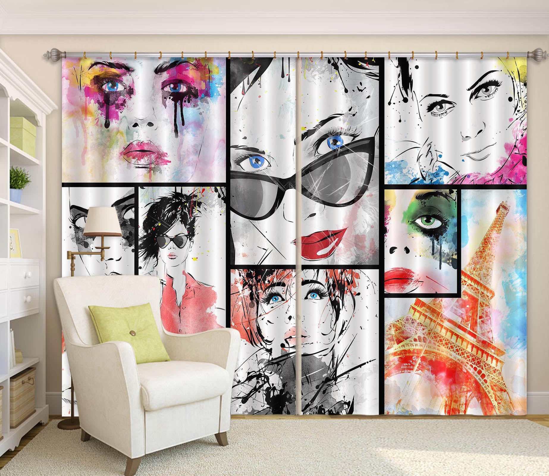 3D Fashion Girl 771 Curtains Drapes