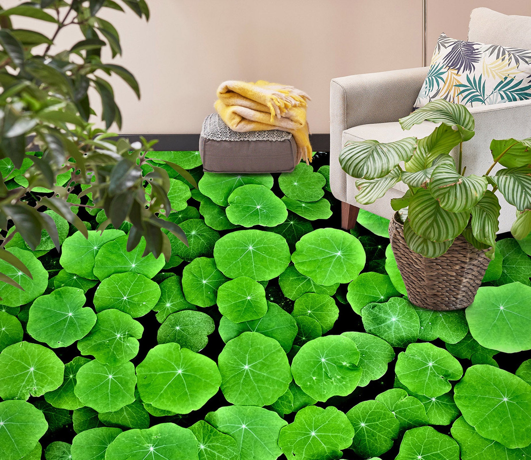 3D Green Lush Duckweed 767 Floor Mural  Wallpaper Murals Rug & Mat Print Epoxy waterproof bath floor