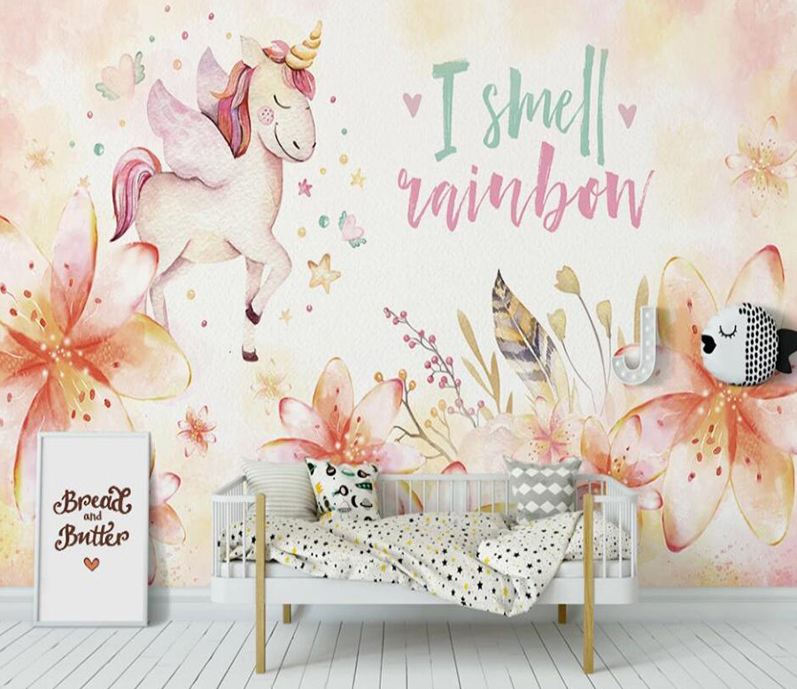 3D Pony In The Flowers 925 Wall Murals