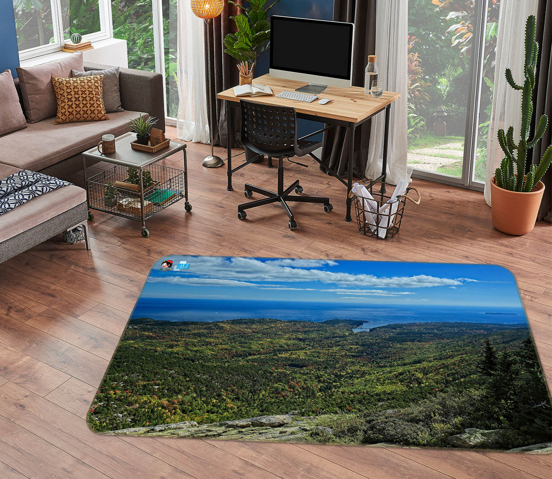 3D Grass Tree Mountain 11190 Kathy Barefield Rug Non Slip Rug Mat