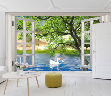 3D Swan Tree 1401 Wall Murals