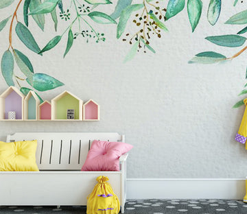 3D Green Leaf WG083 Wall Murals