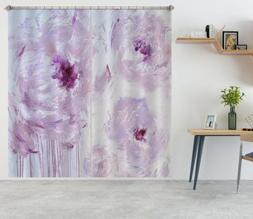 3D Pink Watercolor Flowers 3001 Skromova Marina Curtain Curtains Drapes