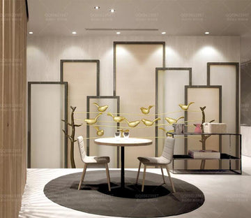 3D Golden Bird WC151 Wall Murals