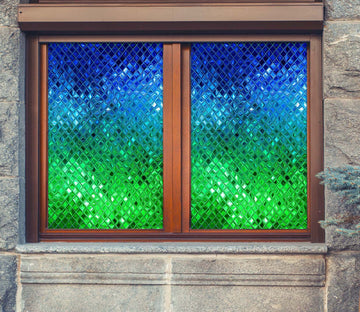 3D Green Glass Mosaic 268 Window Film Print Sticker Cling Stained Glass UV Block