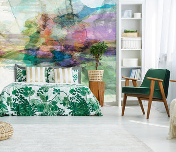 3D Cyan Smoke 1528 Michael Tienhaara Wall Mural Wall Murals