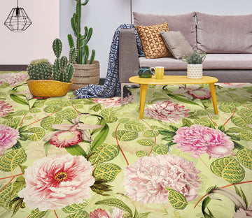 3D Pink Flowers 10029 Uta Naumann Floor Mural  Wallpaper Murals Self-Adhesive Removable Print Epoxy