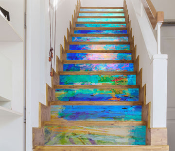 3D Blue Color Texture 104184 Michael Tienhaara Stair Risers