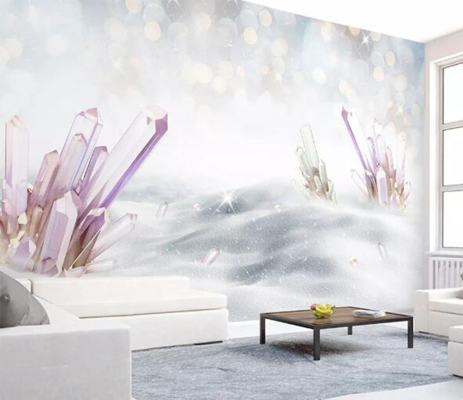 3D Purple Crystal WC629 Wall Murals
