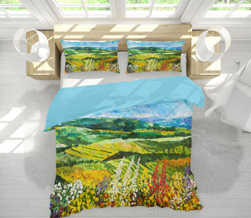 3D Colored Flower Field 1065 Allan P. Friedlander Bedding Bed Pillowcases Quilt