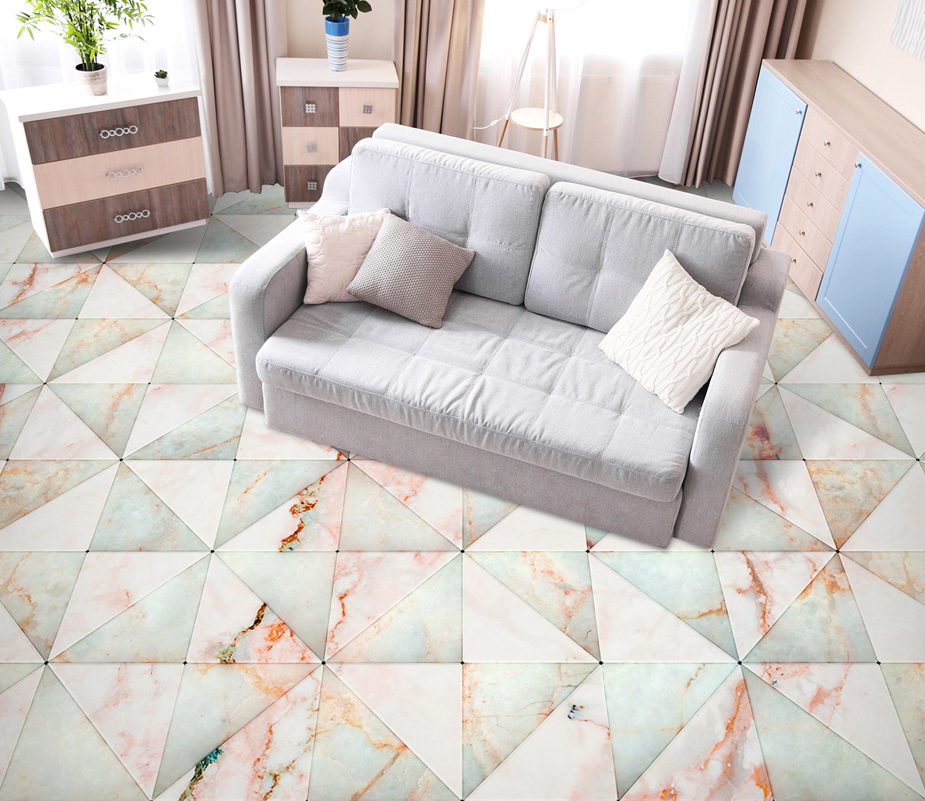 3D Elegant Triangles 730 Floor Mural  Wallpaper Murals Rug & Mat Print Epoxy waterproof bath floor