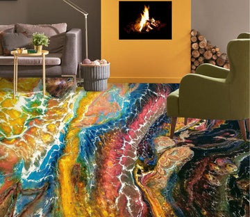 3D Shining Colorful Sea 671 Floor Mural  Wallpaper Murals Rug & Mat Print Epoxy waterproof bath floor