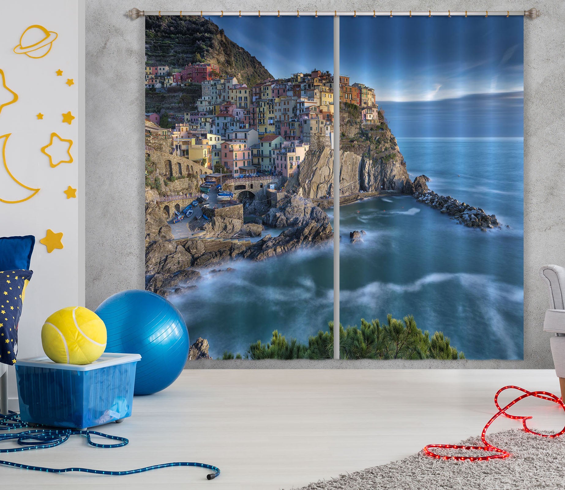 3D River Stones 174 Marco Carmassi Curtain Curtains Drapes