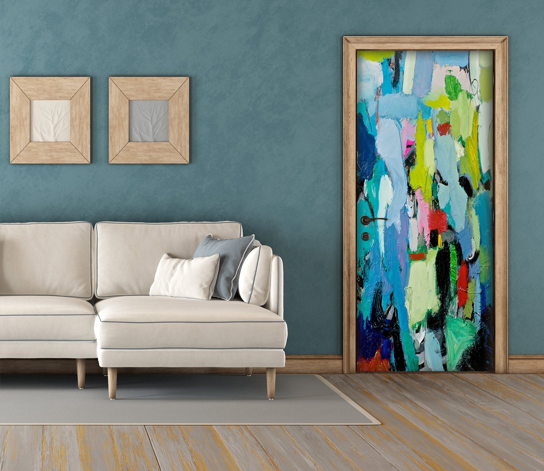 3D Color Cyan Paint Pattern 9387 Allan P. Friedlander Door Mural