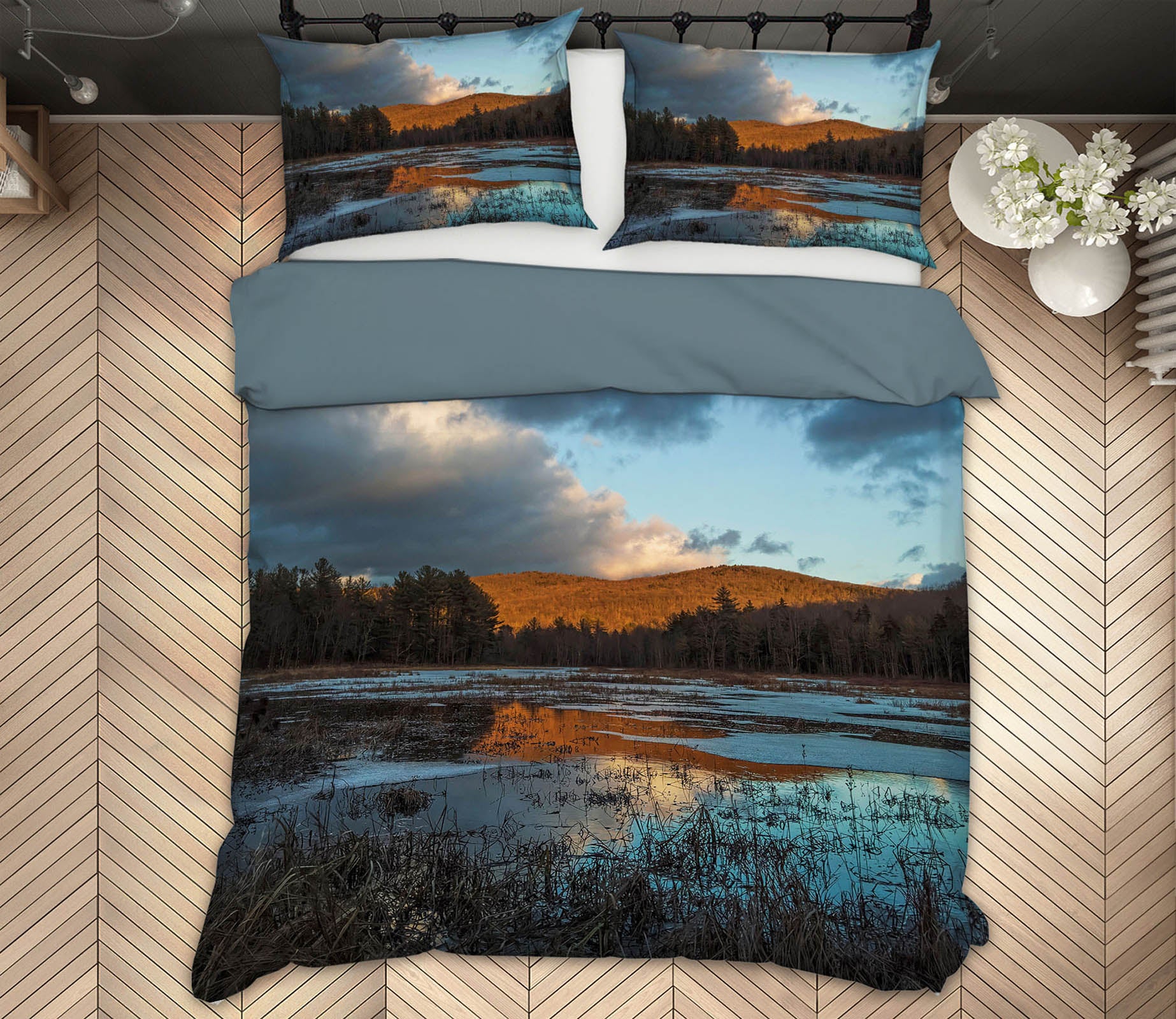 3D Winter Marsh 1034 Jerry LoFaro bedding Bed Pillowcases Quilt