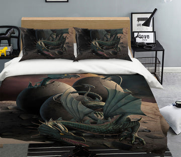 3D Dragon Offspring 041 Bed Pillowcases Quilt Exclusive Designer Vincent