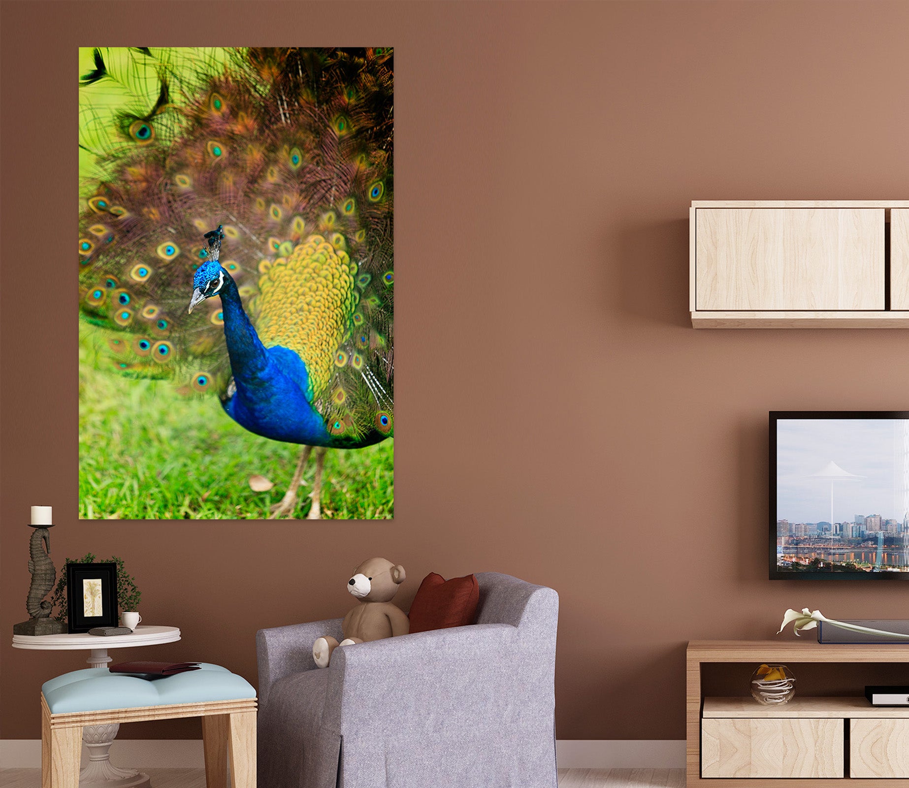3D Peacock 62132 Kathy Barefield Wall Sticker
