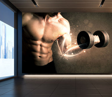 3D Abs Dumbbell 237 Wall Murals