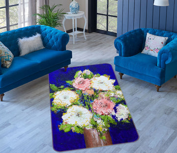 3D Painted Flowers 3006 Allan P. Friedlander Rug Non Slip Rug Mat