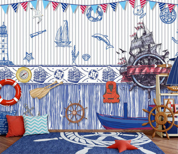 3D Light Ship 2051 Wall Murals