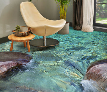 3D Light Green Water Dream 1408 Floor Mural  Wallpaper Murals Self-Adhesive Removable Print Epoxy