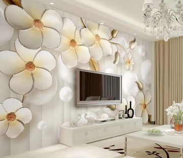 3D White Petals WG77 Wall Murals Wallpaper AJ Wallpaper 2 