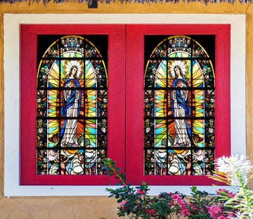 3D God Angel Religion 264 Window Film Print Sticker Cling Stained Glass UV Block