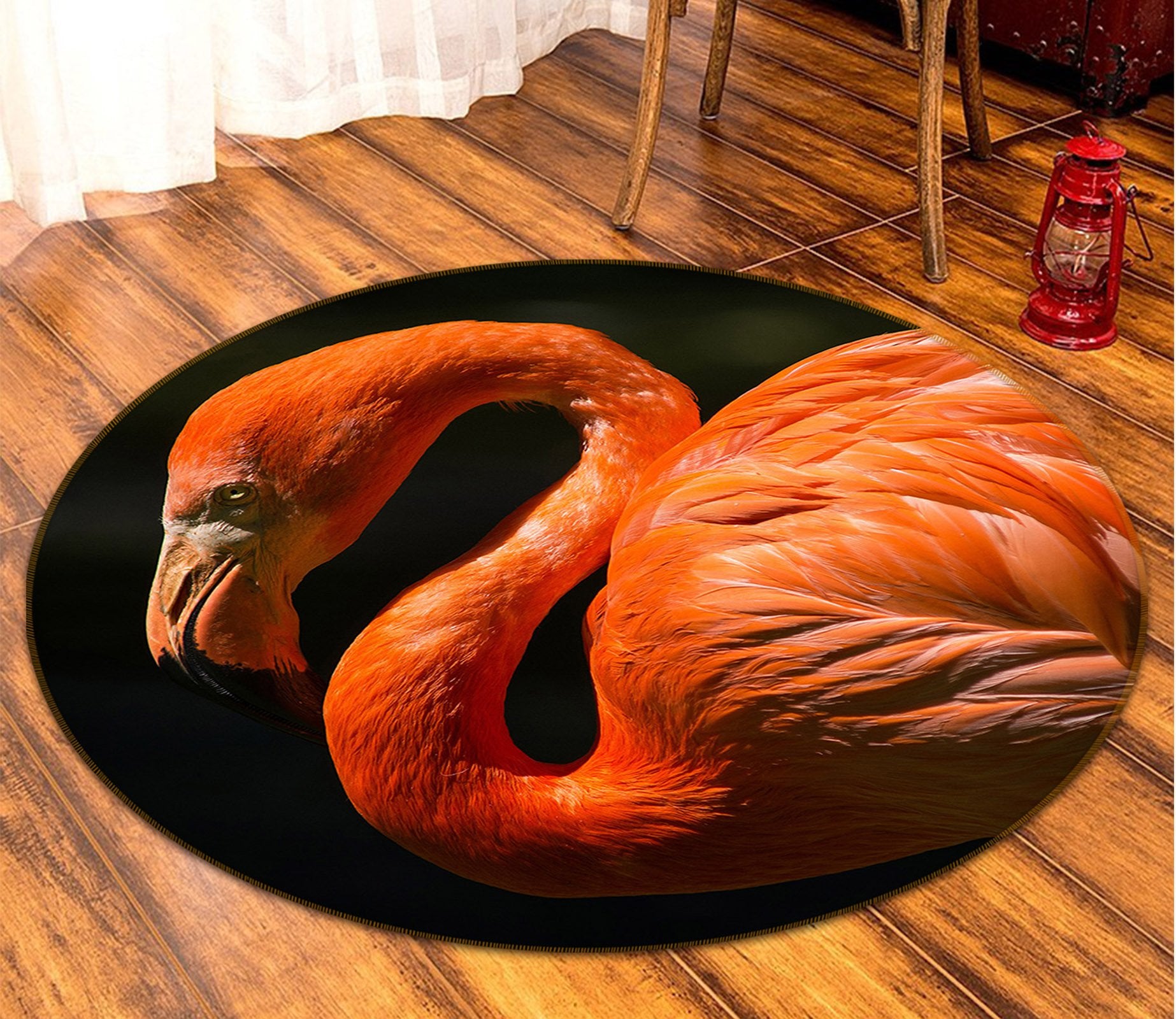 3D Flamingo 015 Animal Round Non Slip Rug Mat Mat AJ Creativity Home 