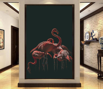 3D Elegant Flamingo 107 Wall Murals