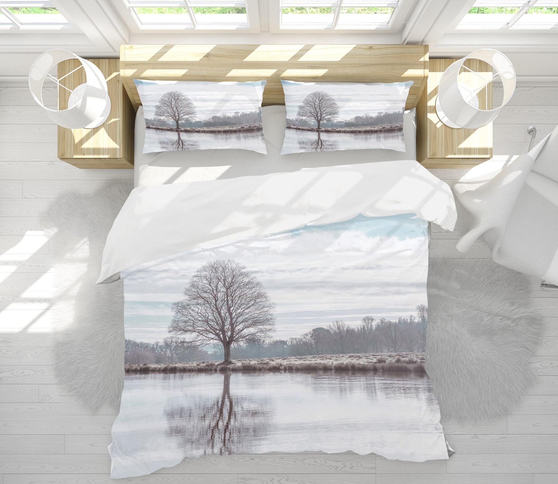 3D Lakeside Tree 1081 Assaf Frank Bedding Bed Pillowcases Quilt