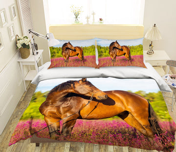 3D Garden Horse 1912 Bed Pillowcases Quilt
