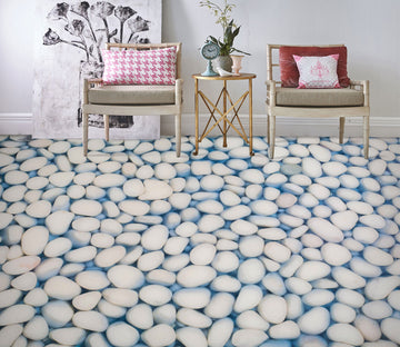3D Little White Pebbles 091 Floor Mural  Wallpaper Murals Rug & Mat Print Epoxy waterproof bath floor