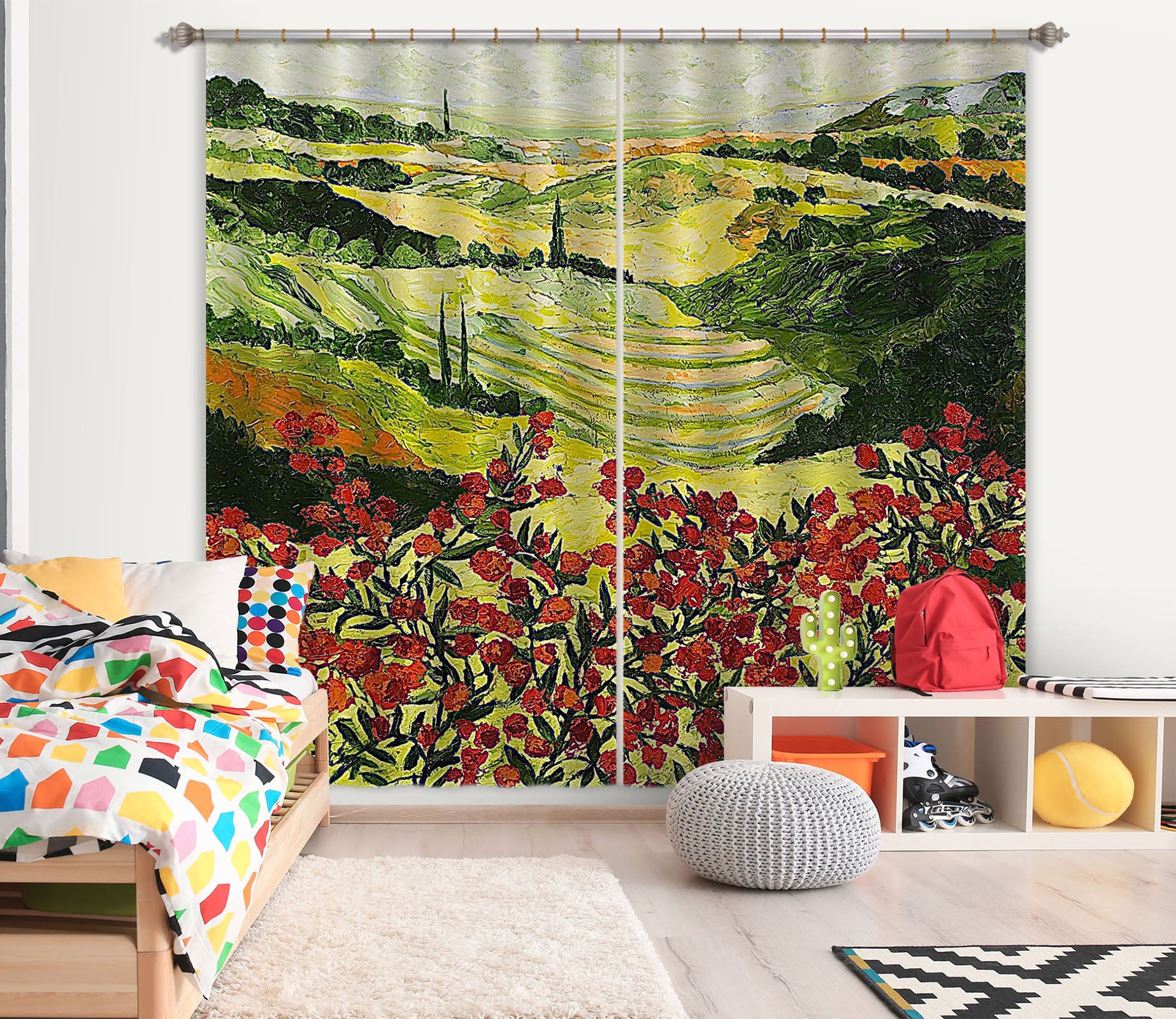 3D Wildflower 123 Allan P. Friedlander Curtain Curtains Drapes