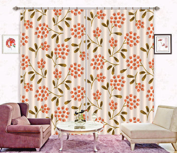 3D Red Floral Pattern 11161 Kashmira Jayaprakash Curtain Curtains Drapes