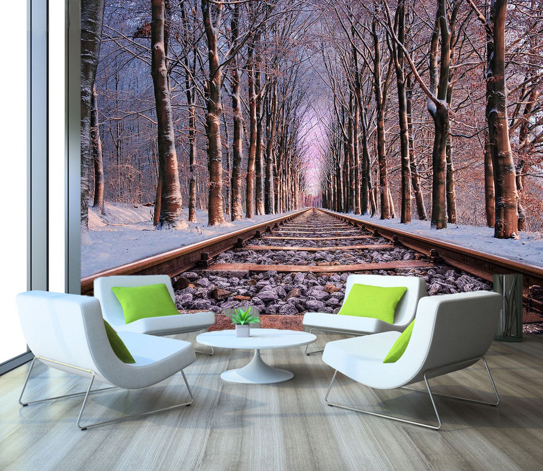 3D Woodland Railway 209 Vehicle Wall Murals